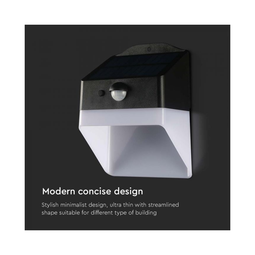 LED Solárne nástenné svietidlo so senzorom LED/2W/3,7V 4000K IP65