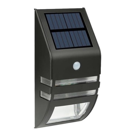 LED  Solárne nástenné svietidlo so senzorom LED/3,7V IP44 čierna