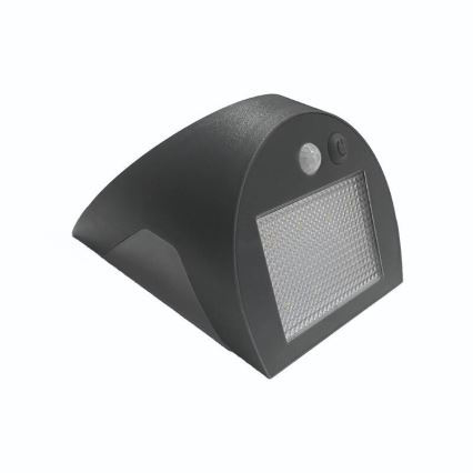 LED solárne nástenné svietidlo so senzorom LED/3W/3,7V 3000/4000K 1200 mAh IP54 antracit