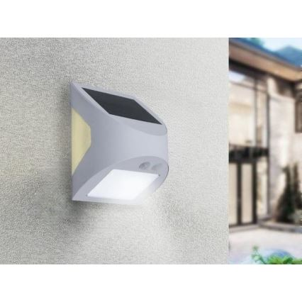 LED solárne nástenné svietidlo so senzorom LED/3W/3,7V 3000/4000K 1200 mAh IP54 biele
