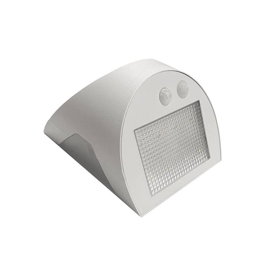LED solárne nástenné svietidlo so senzorom LED/3W/3,7V 3000/4000K 1200 mAh IP54 biele