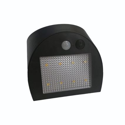 LED solárne nástenné svietidlo so senzorom LED/3W/3,7V 3000/4000K 1200 mAh IP54 čierne