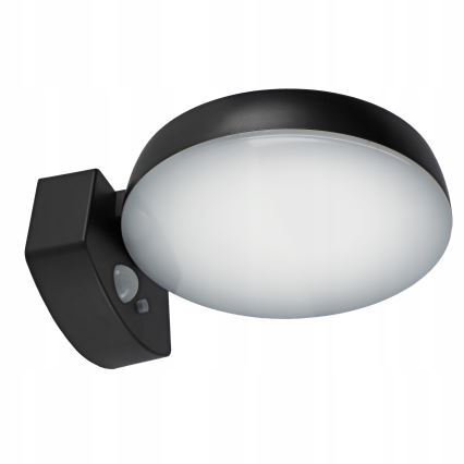 LED stmievateľné solárne nástenné svietidlo s čidlom LED/3W/3,7V 1800 mAh IP54 čierna