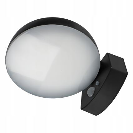 LED stmievateľné solárne nástenné svietidlo s čidlom LED/3W/3,7V 1800 mAh IP54 čierna