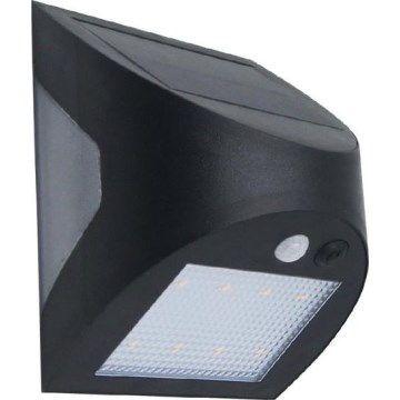 LED solárne nástenné svietidlo so senzorom LED/3W/3,7V 3000/4000K 1200 mAh IP54 čierne