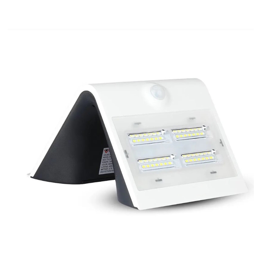 LED Solárne nástenné svietidlo so senzorom LED/3W/3,7V 3000/4000K IP65 biela