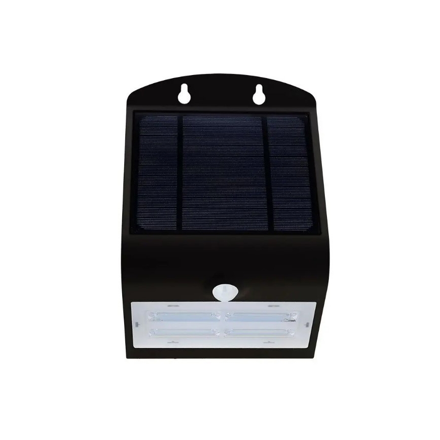 LED Solárne nástenné svietidlo so senzorom LED/3W/3,7V 3000/4000K IP65 čierna