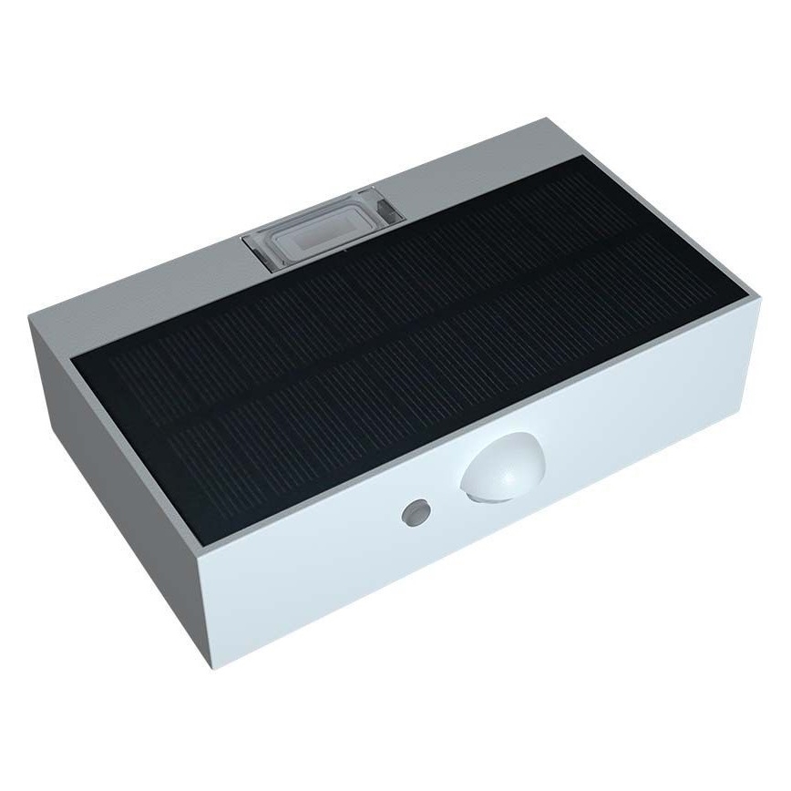 LED Solárne nástenné svietidlo so senzorom LED/3W/3,7V 3000K/4000K IP65 biela