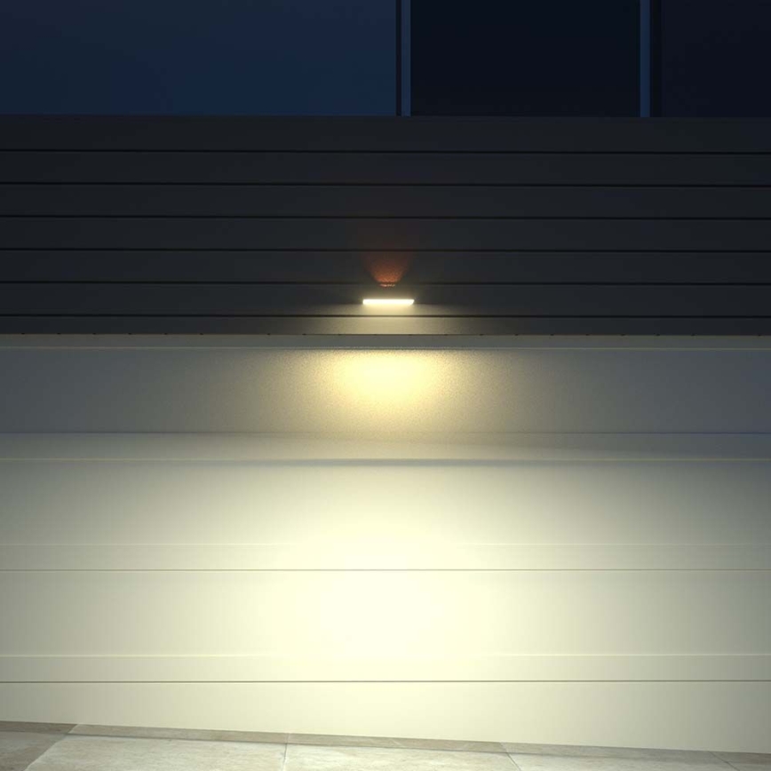 LED Solárne nástenné svietidlo so senzorom LED/3W/3,7V 3000K/4000K IP65 čierna