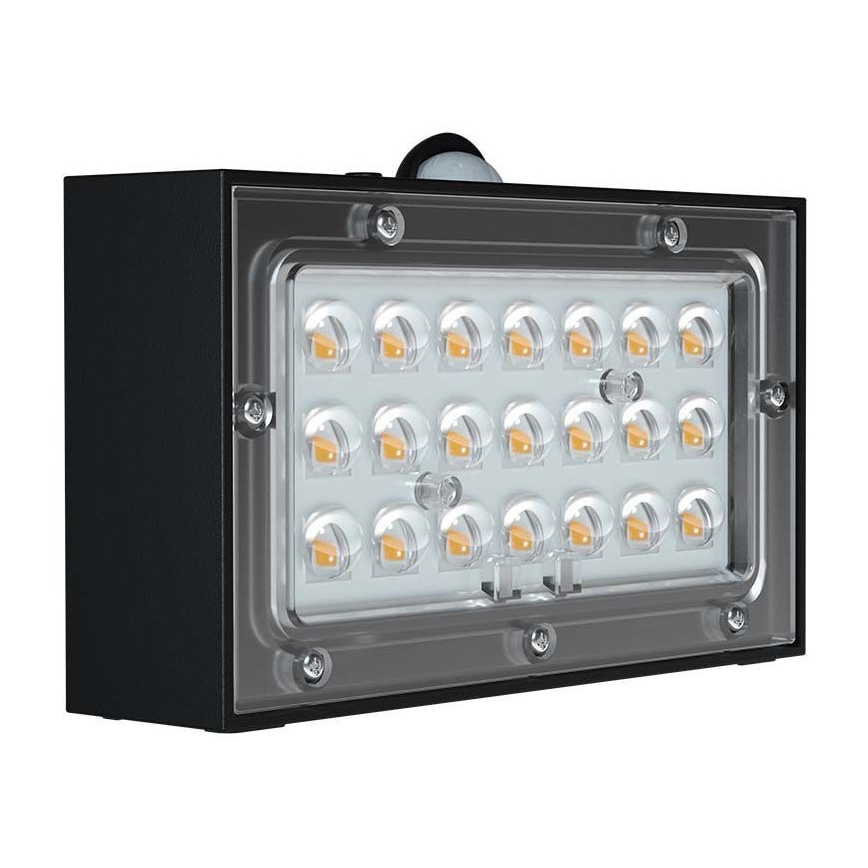 LED Solárne nástenné svietidlo so senzorom LED/3W/3,7V 3000K/4000K IP65 čierna