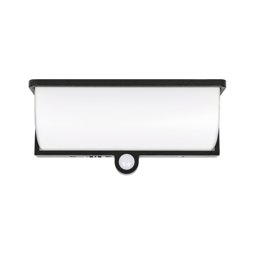 LED solárne nástenné svietidlo so snímačom pohybu a súmraku LED/3W/3,7V IP54 1500 mAh čierna