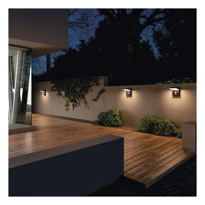 LED solárne nástenné svietidlo so senzorom LED/4,4W/3,7V 2200 mAh IP44