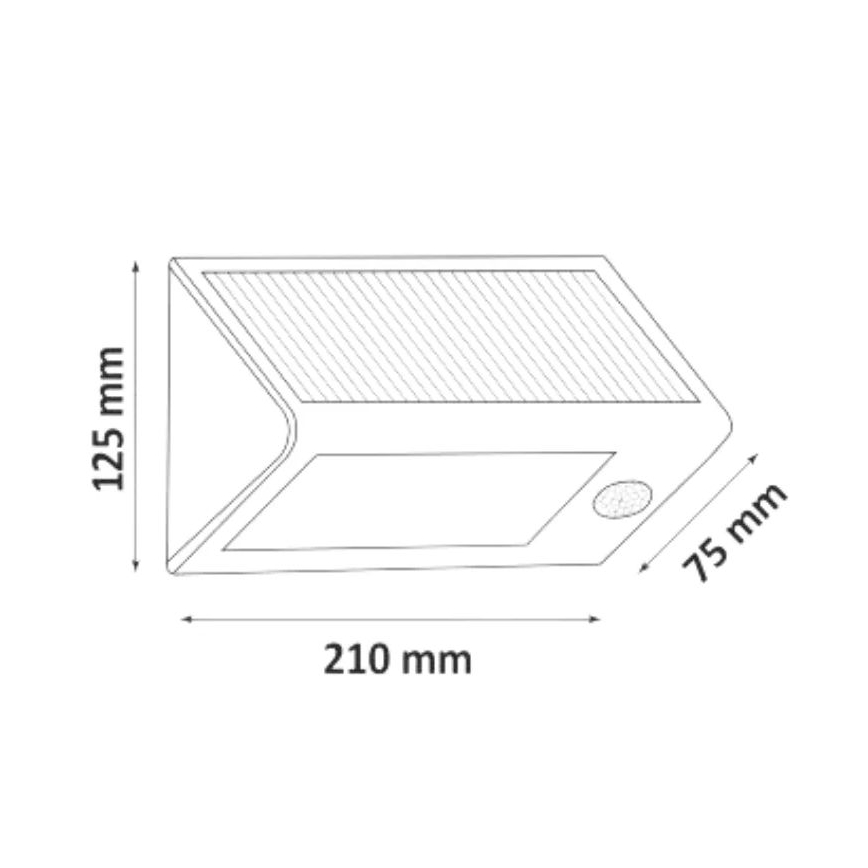 LED Solárne nástenné svietidlo so senzorom LED/5W IP44