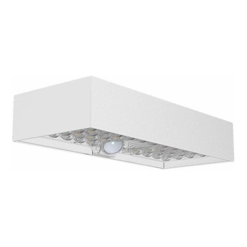 LED Solárne nástenné svietidlo so senzorom LED/6W/3,7V IP65 4000K 3000 mAh biela