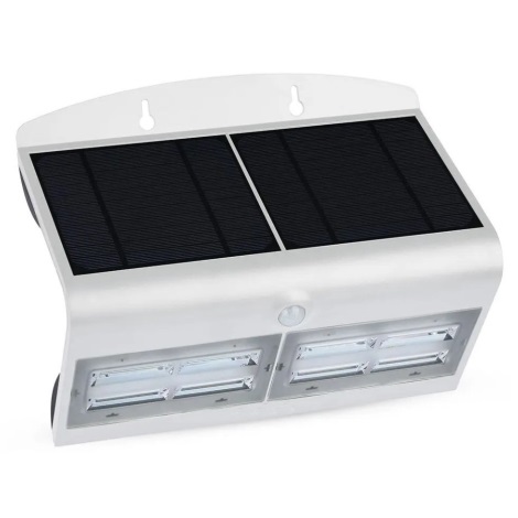 LED Solárne nástenné svietidlo so senzorom LED/7W/3,7V 4000K IP65 biela