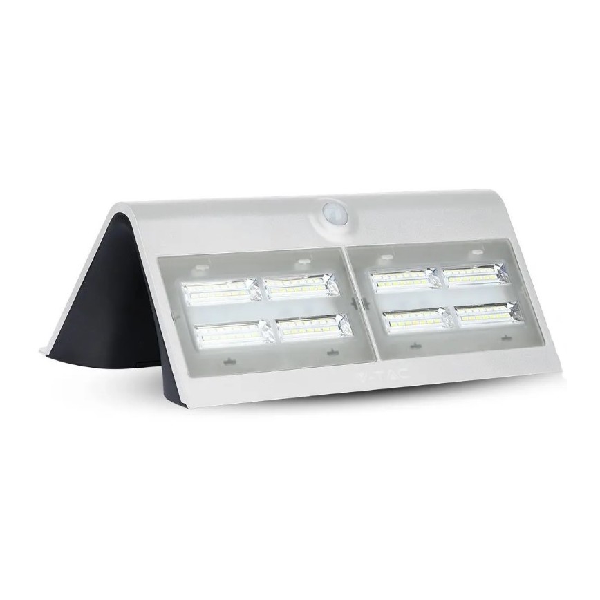 LED Solárne nástenné svietidlo so senzorom LED/7W/3,7V 4000K IP65 biela