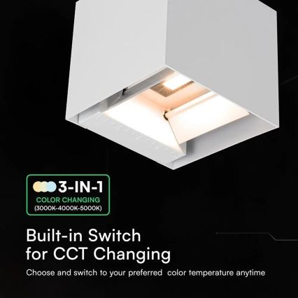 LED Solárne nástenné svietidlo so senzorom LED/9W/3,7V 3000/4000/5000K IP65 2600 mAh biele