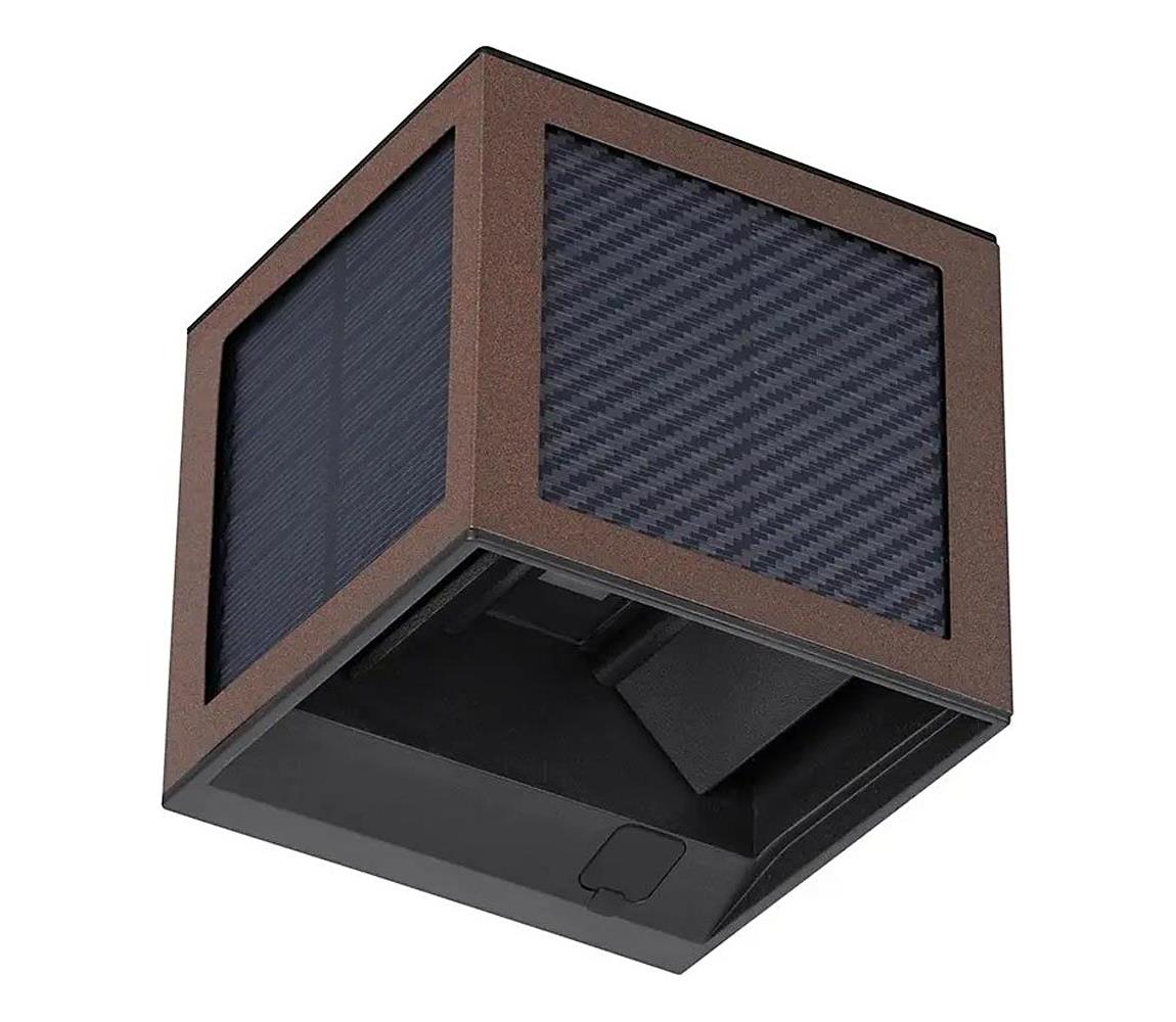 LED solárne nástenné svietidlo so senzorom LED/9W/3,7V 3000/4000/6000K IP65 2600mAh hnedé 24294