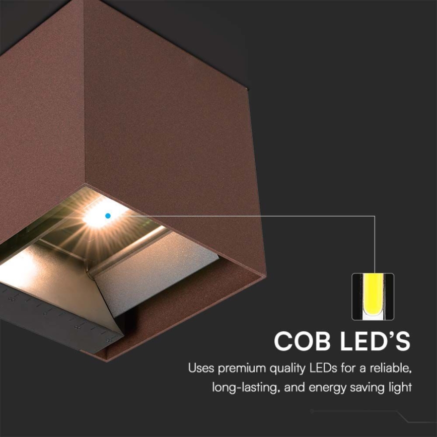 LED Solárne nástenné svietidlo so senzorom LED/9W/3,7V IP65 4000K 2600 mAh hnedá