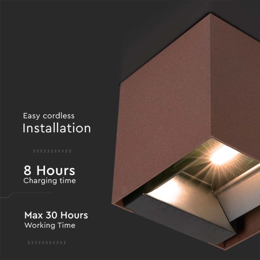 LED Solárne nástenné svietidlo so senzorom LED/9W/3,7V IP65 4000K 2600 mAh hnedá