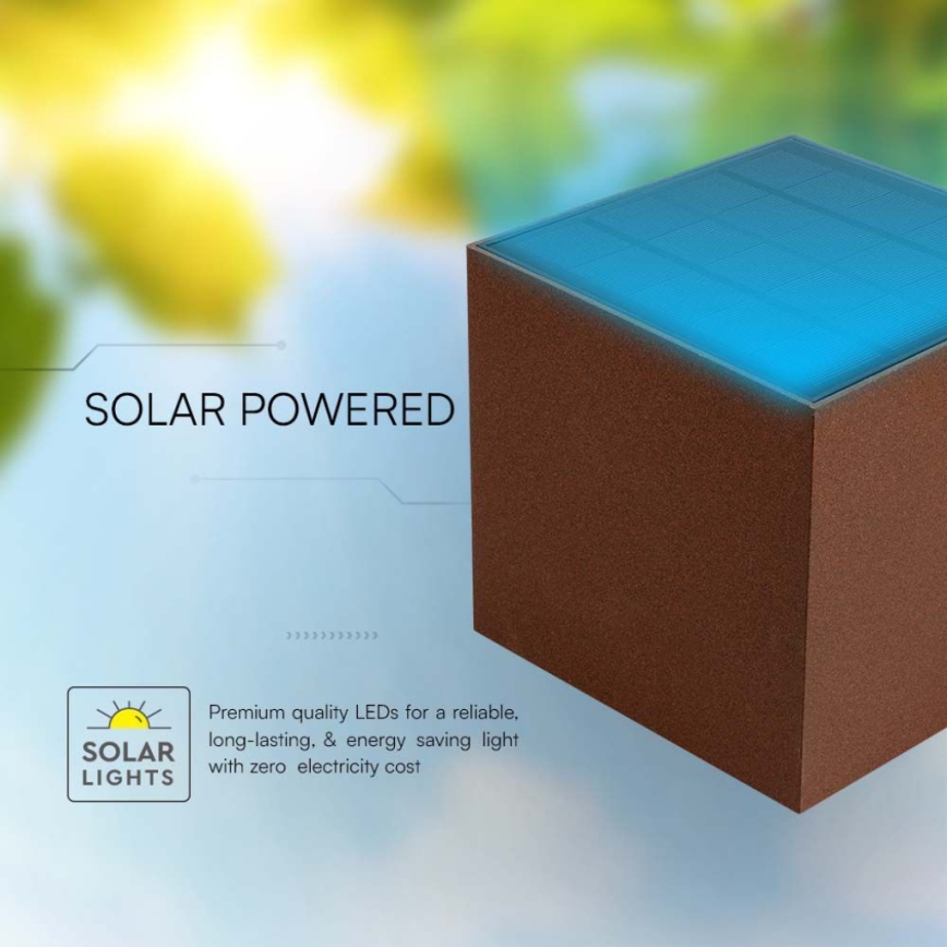 LED Solárne nástenné svietidlo so senzorom LED/9W/3,7V IP65 4000K 2600 mAh hnedá