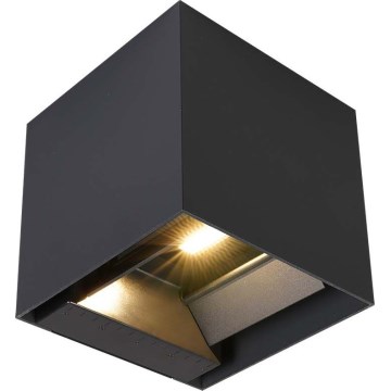 LED solárne nástenné svietidlo so senzorom LED/9W/5V 3000/4000/5000K IP65 2600 mAh antracit