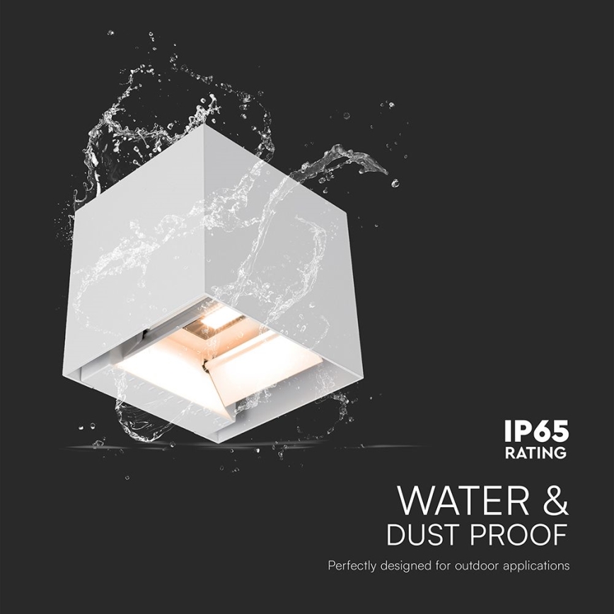 LED solárne nástenné svietidlo so senzorom LED/9W/5V 3000/4000/5000K IP65 2600 mAh biela