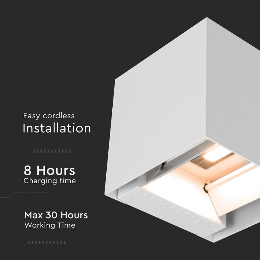 LED solárne nástenné svietidlo so senzorom LED/9W/5V 3000/4000/5000K IP65 2600 mAh biela