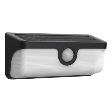 LED solárne nástenné svietidlo so senzorom LINK LED/5W/3,7V IP65 čierne