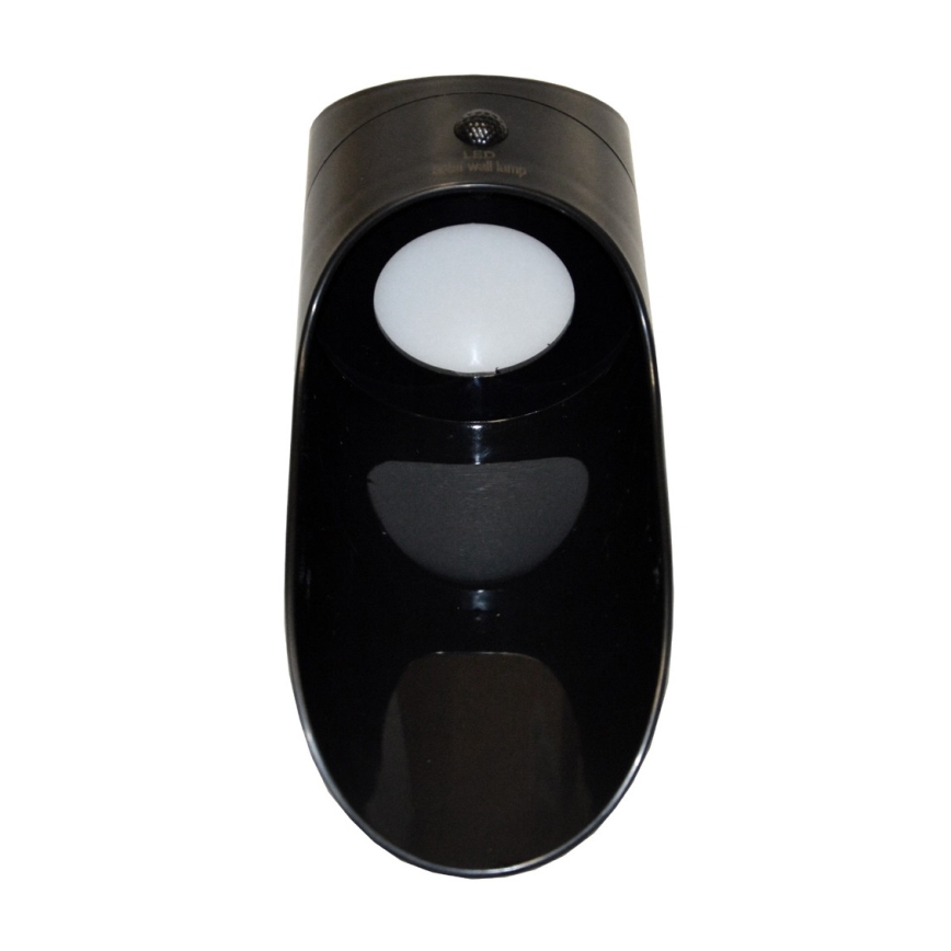LED Solárne nástenné svietidlo so senzorom PALESA LED/1W/3,7V IP65 1800 mAh čierna