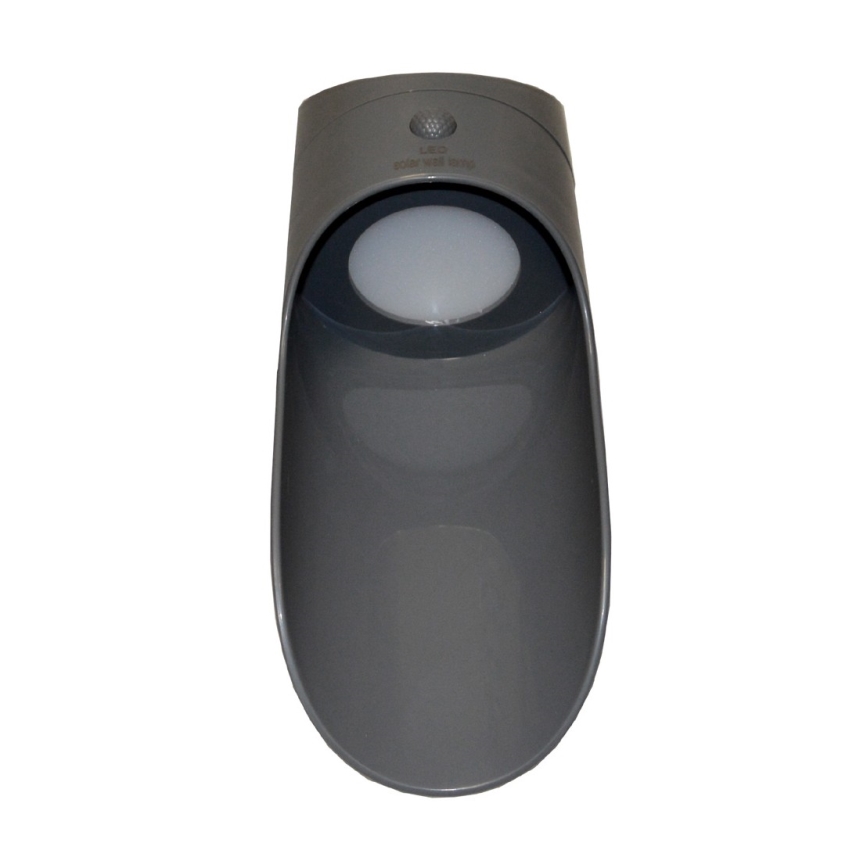 LED Solárne nástenné svietidlo so senzorom PALESA LED/1W/3,7V IP65 1800 mAh šedá