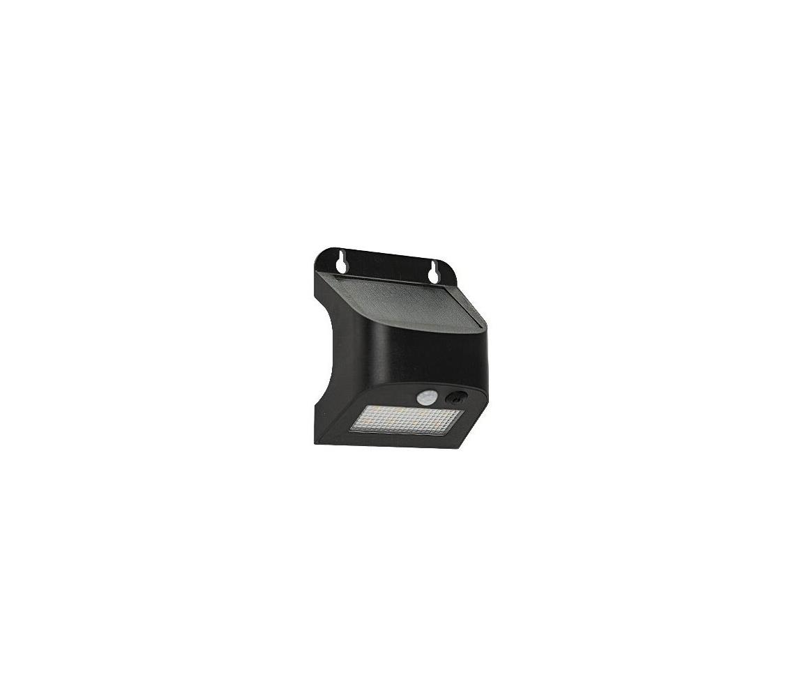 LED solárne nástenné svietidlo so senzorom SOLTO LED/3W/3,7V 4000K IP54 1200 mAh čierne OE-STSR34-00