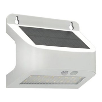 LED solárne nástenné svietidlo so senzorom SOLTO LED/6W/3,7V 4000K IP54 2400 mAh biela