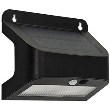 LED solárne nástenné svietidlo so senzorom SOLTO LED/6W/3,7V 4000K IP54 2400 mAh čierna