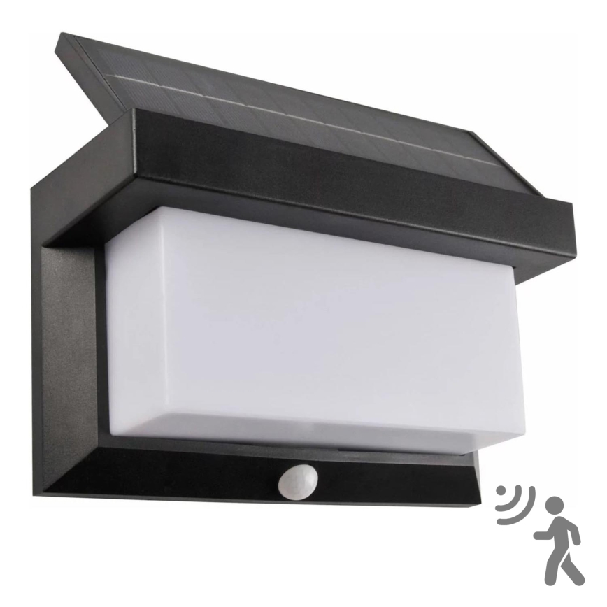 LED Solárne nástenné svietidlo so senzorom TONY LED/3,7V 1800 mAh IP44