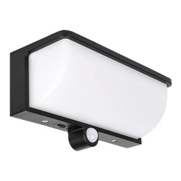 LED solárne nástenné svietidlo so snímačom pohybu a súmraku LED/3W/3,7V IP54 1500 mAh čierna
