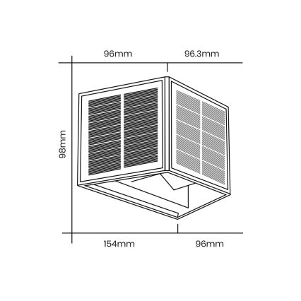 LED Solárne nástenné svietidlo WINGS LED/2W/3,2V 3000K IP54 čierna