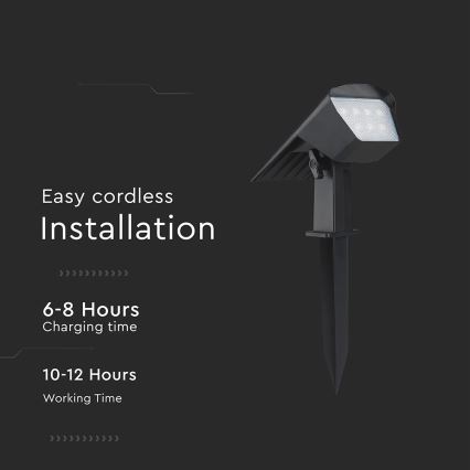 LED solárne svietidlo 2v1 LED/1,3W/3,7V 3000/4000/6400K IP65 1200 mAh