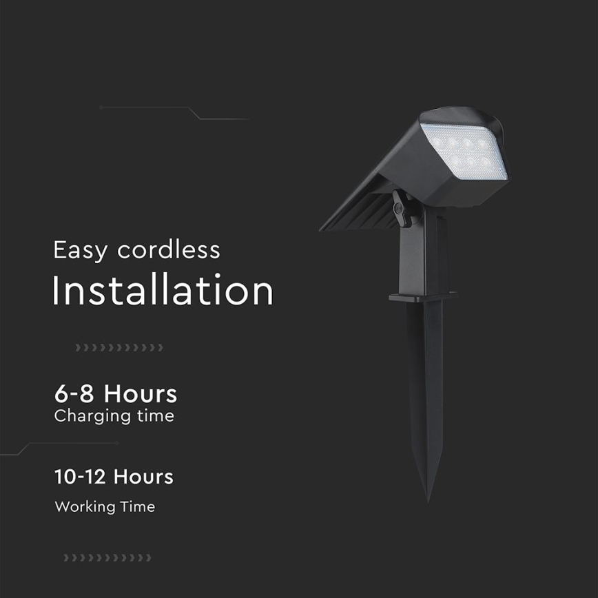 LED solárne svietidlo 2v1 LED/1,3W/3,7V 3000/4000/6400K IP65 1200 mAh