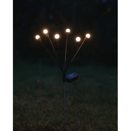 LED solárne svietidlo 6xLED/1,2V 300 mAh IP44 čierne