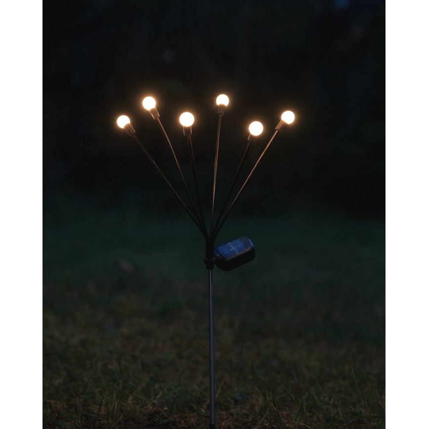 LED solárne svietidlo 6xLED/1,2V 300 mAh IP44 čierne