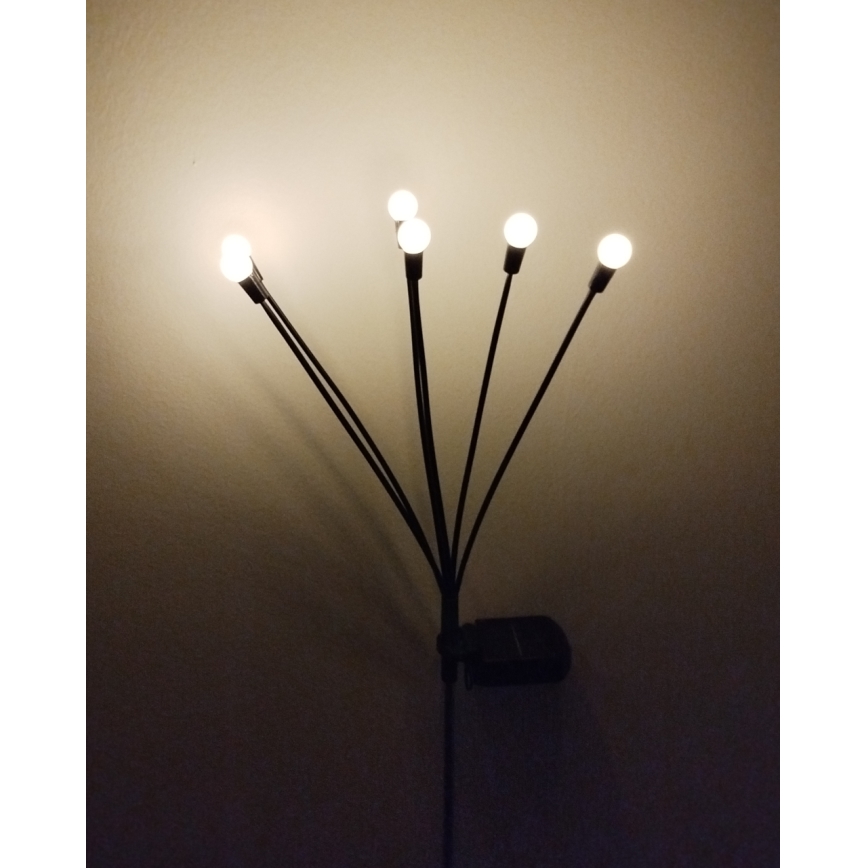 LED solárne svietidlo 6xLED/1,2V 300 mAh IP44 čierne