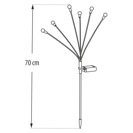 LED solárne svietidlo 6xLED/1,2V 300 mAh IP44 čierne