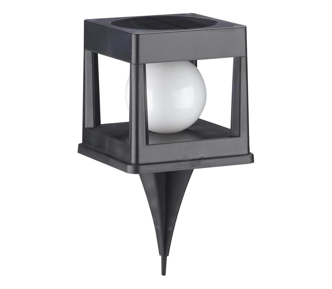 LED solárne svietidlo CUBO LED/3,7V 1200 mAh IP44 čierne 329486