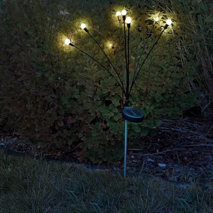LED Solárne svietidlo FIORINI 8xLED/1,2V 600 mAh IP44 čierna