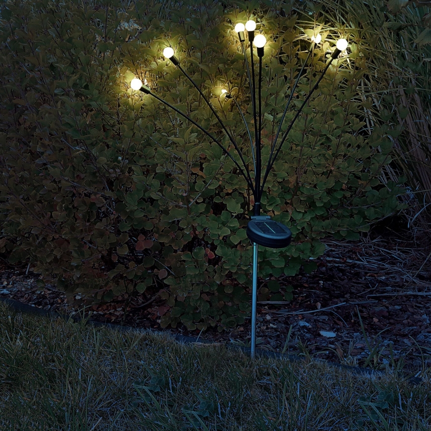 LED Solárne svietidlo FIORINI 8xLED/1,2V 600 mAh IP44 čierna