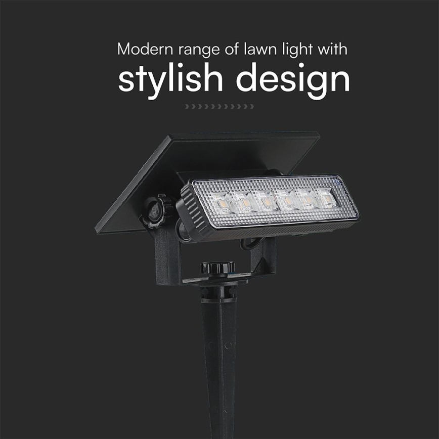 LED Solárne svietidlo LED/0,9W/3,7V 3000K IP65 čierna