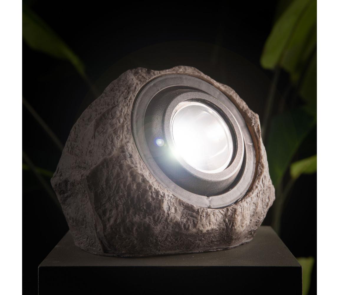 LED solárne svietidlo LED/1,2V 1000 mAh IP44 kameň 11389C