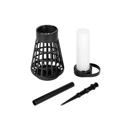 LED solárne svietidlo so senzorom 2v1 LED/1W/3,7V IP54 300 mAh čierna