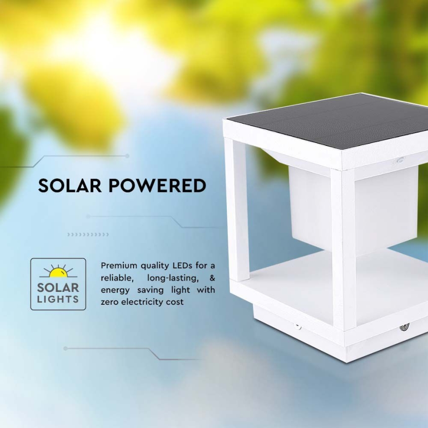 LED Solárne svietidlo so senzorom LED/2W/5,5V 3000K IP65 2600 mAh biela